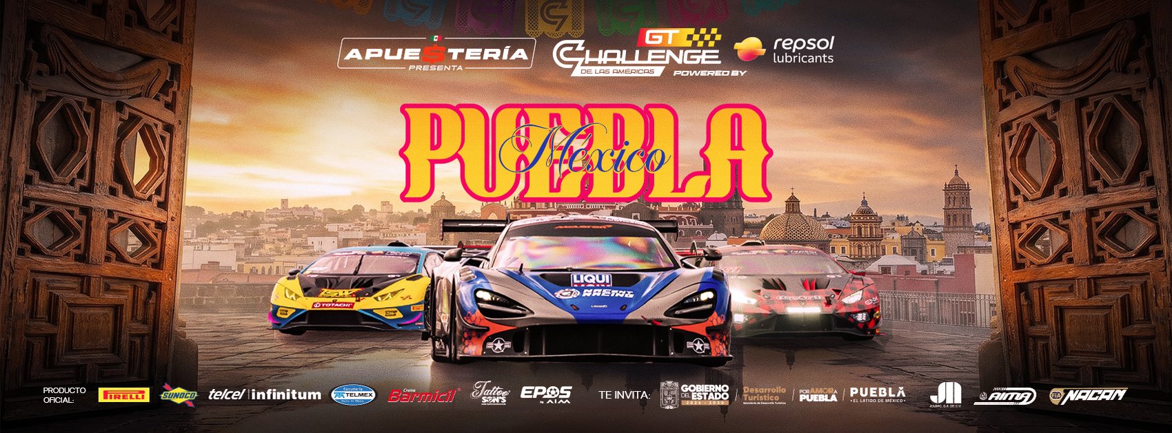 Portada oficial 5ta fecha Puebla, México · Apuestería · GT Challenge · Repsol